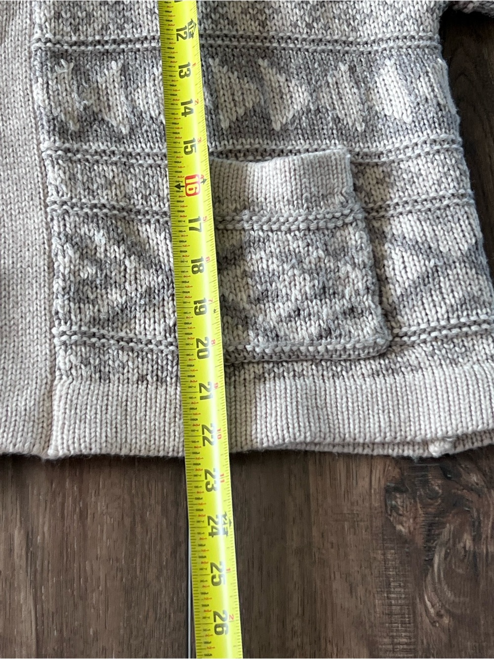 Stetson Shawl Collar Cardigan Cropped Aztec Inspired Wool Blend Size XL